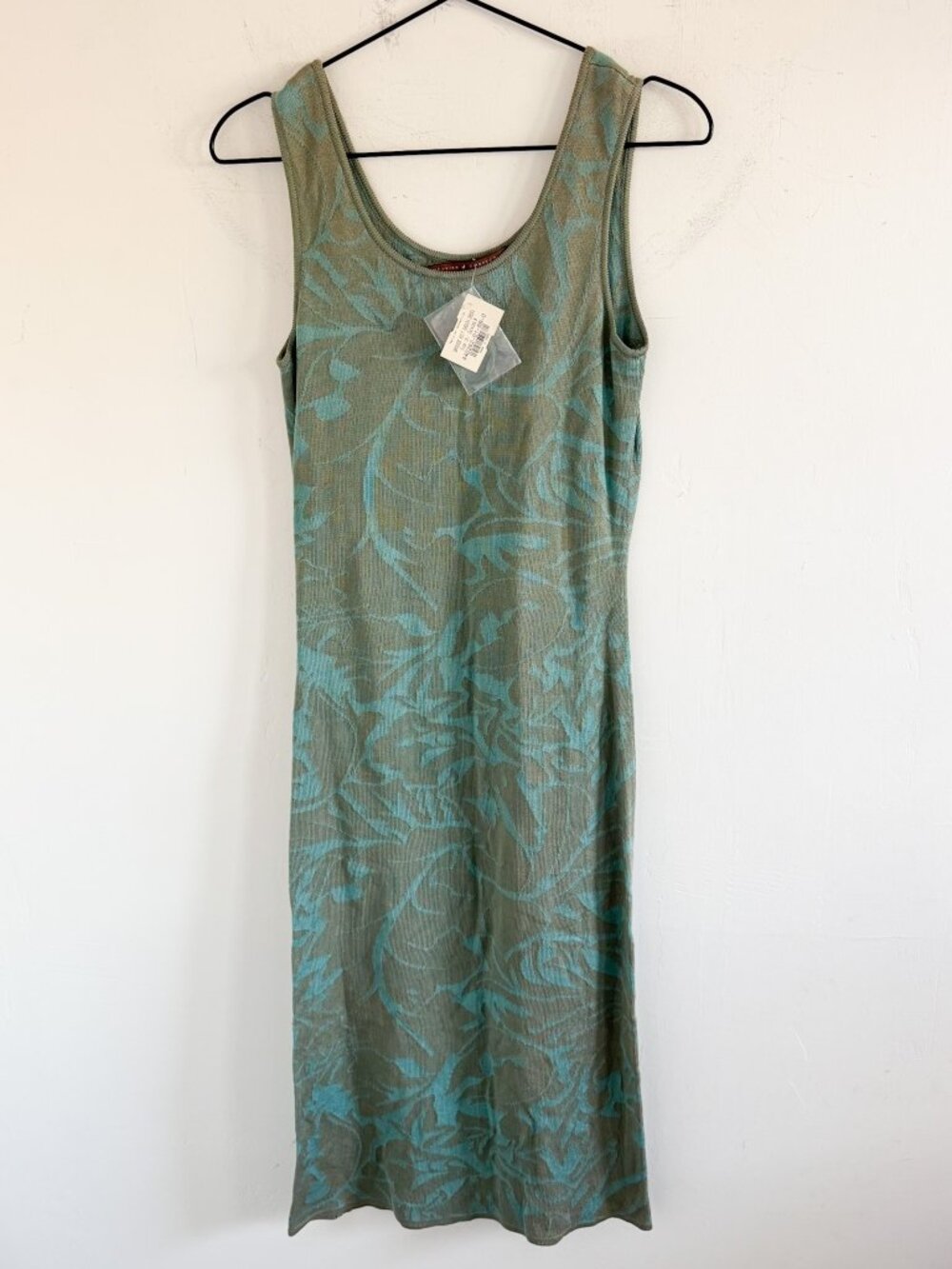 NWT Peruvian Connection Blue Brocade Knit Sheath Dress S